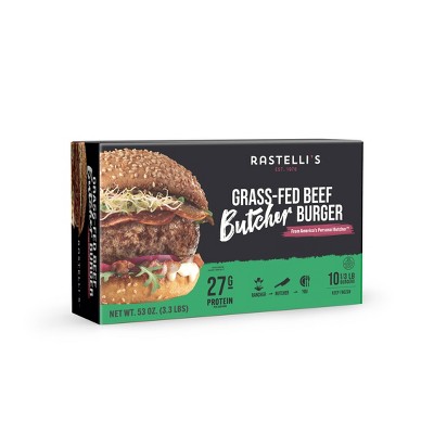 Rastelli's Grass-Fed Beef Butcher Burger - 3.33lbs/10pk