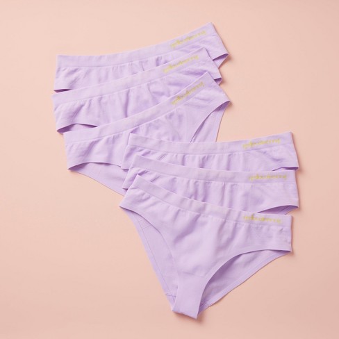 Yellowberry Girls 6pk Quality Seamless Hipster Brief Underwear with Bonded  Seam X Small Lavender petal