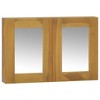 vidaXL Mirror Cabinet with Solid Teak Wood Frame - Hallway Mirror with Additional Storage Space - Wall Mounted Unit - Dimensions: 23.6" x 3.9" x 15.7" - 2 of 4