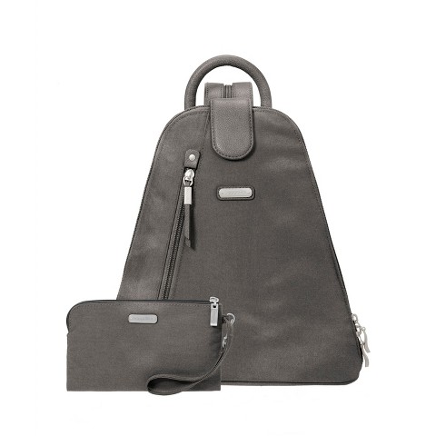 Baggallini Women's Metro Convertible Backpack with RFID Wristlet - Sterling Shimmer