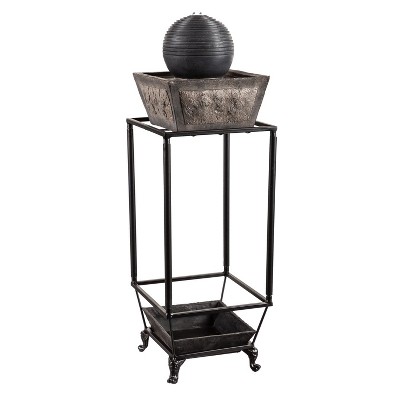 Evergreen Ridged Globe Fountain with Planter Shelf