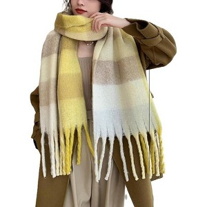 MSDC Winter Women Warm Scarf Long Shawl Large Scarves Cold Weather Thick Blanket Scarfs Colorful Plaid - 1 of 4