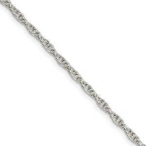 Black Bow Jewelry 2.5mm, Sterling Silver Solid Loose Rope Chain Necklace - 1 of 4