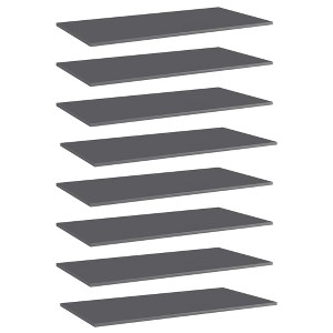 vidaXL Bookshelf Boards 8 pcs High Gloss Gray 31.5 in.x11.8 in.x0.6 in. Engineered Wood - 1 of 4