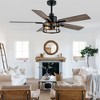 Bella Depot 52" Black Industrial Caged Ceiling Fan with Light - 3 of 4