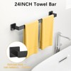 Itopfox 10-Piece Black Stainless Steel Bathroom Hardware Set - Towel Bars, Rings, Hooks & Toilet Paper Holders for Wall Mounting - 3 of 4
