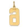 Black Bow Jewelry 14k Yellow Gold, Varsity Collection, Large D/C Pendant Number 6 - 3 of 4