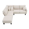 NicBex Sectional Sofa with Chaise Lounge & 3 Pillows L Shaped Modular Sofa for Living Room & Apartment, Beige - 4 of 4