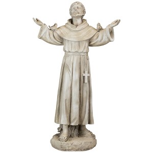 Northlight St. Francis of Assisi with Birds Outdoor Garden Statue - 24" - 1 of 4