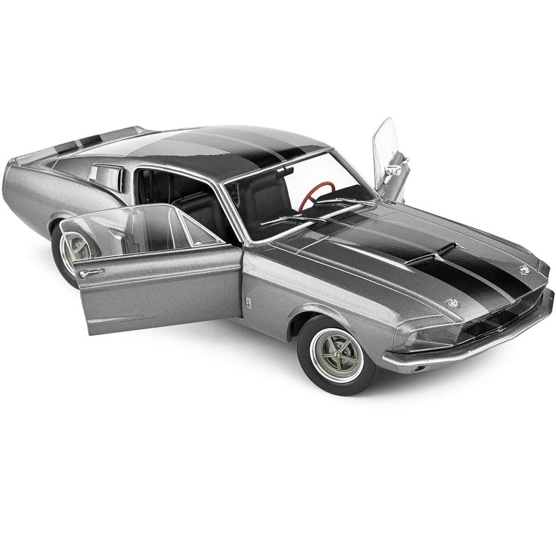 1967 Shelby GT500 Gray Metallic with Black Stripes 1/18 Diecast Model Car by Solido, 2 of 7
