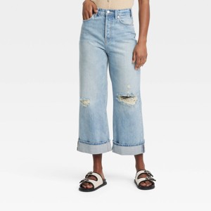 Women's High-Rise Cropped Vintage Wide Leg Jeans - Universal Thread™ - 1 of 3
