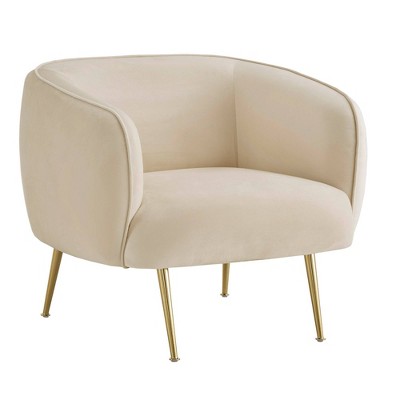 Beige velvet deals armchair