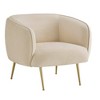Minerva Brass Finish Velvet Upholstered Accent Chair - Inspire Q - 2 of 4