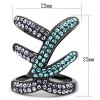 Slickblue Multi-Color Synthetic Crystal Ring, Light Black Stainless Steel, Women’s Daily Wear Pave Ring, Sizes 5-10 - 2 of 4
