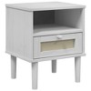 vidaXL Bedside Cabinet SENJA Rattan Look White 15.7"x13.8"x18.9" Solid Wood Pine - 2 of 4