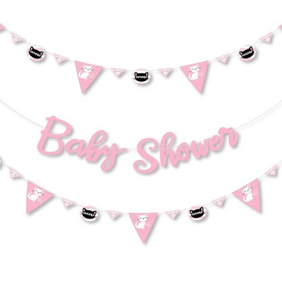 Big Dot of Happiness Purr-fect Kitty Cat - Kitten Meow Baby Shower Letter Banner Decoration - 36 Banner Cutouts and Baby Shower Banner Letters