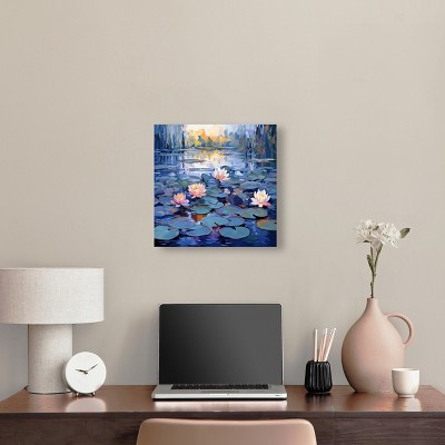 Lilipads Blues Blue Monet Art Prints Canvas Wall Art - 16" x 16"