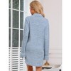 cheibear Women's Button Down Nightgown Strechy Knit Long Sleeves Nightshirt Shirtdress - 3 of 4