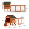 136.5" Chicken Coop Wooden Large Chicken House Deluxe Rabbit Hutch Lockable Poultry Hen Cage Backyard with Nesting Box and Run - 3 of 4
