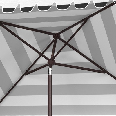 Vienna 7.5 Ft Black and White Striped Aluminum Patio Umbrella