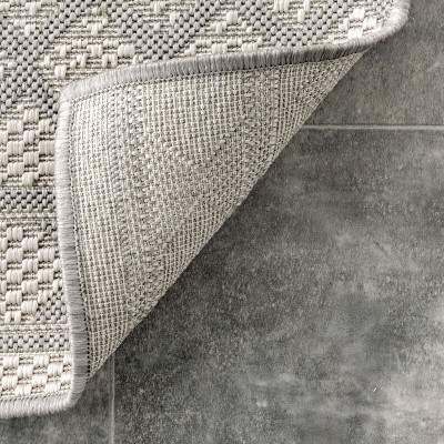 Gray Synthetic Flat Woven Indoor/Outdoor Area Rug