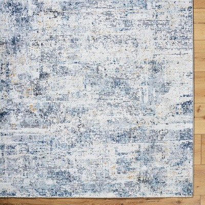 Sabino 2' x 3' Blue and Beige Wool Blend Area Rug