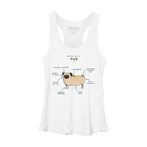 Women's Design By Humans Anatomy of a Pug By SophieCorrigan Racerback Tank Top - 1 of 3