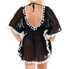 HAPPY BAY Women's Beach Cover Up Dress Summer Bikini L-XL Coal Solid - 3 of 4