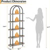 2 PCS of 71" Tall 5 Tier Arched Bookcase with Metal Frame, Freestanding Display Rack Open Bookshelf for Bedroom Living Room Home Office - 3 of 4