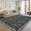 Modern Washable Area Rug, Vintage Distressed Throw Carpet with Non Slip Backing, Low Pile Stain Resistant Floor Cover for Home - 2 of 4