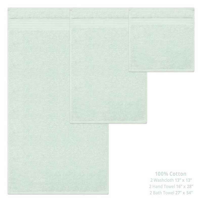 American Soft Linen 6 Piece Towel Set, 100% Cotton Towels for Bathroom, Dorlion Collection, 2 of 4
