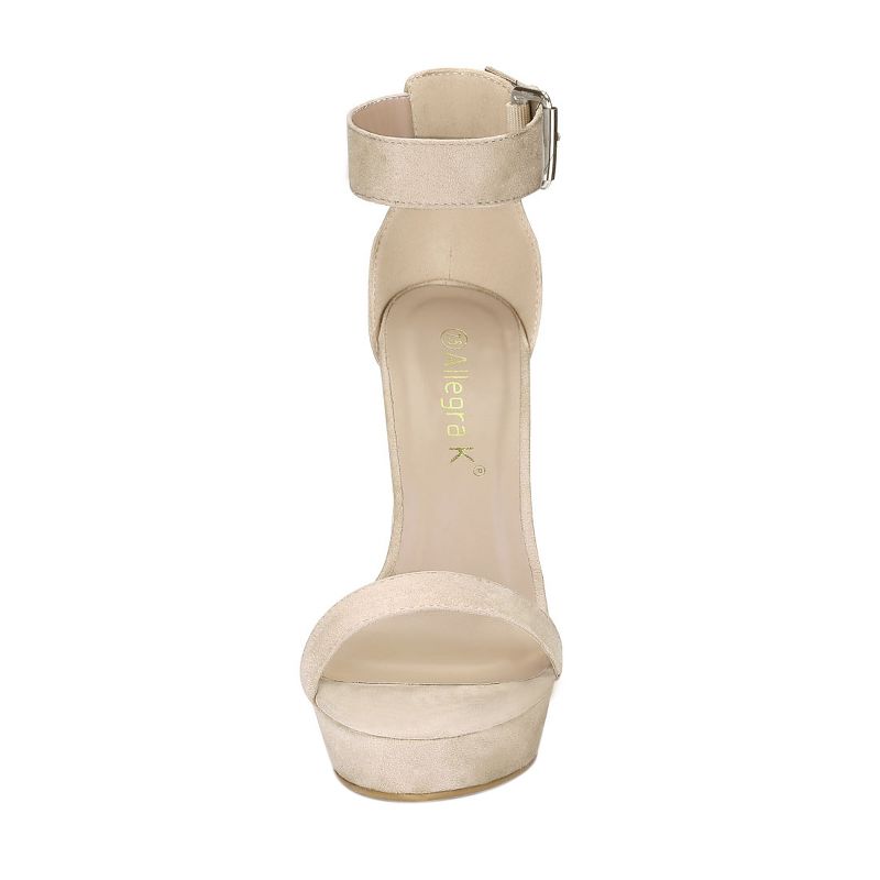 Allegra K Women's Platform High Block Heel Ankle Strap Sandals, 2 of 8