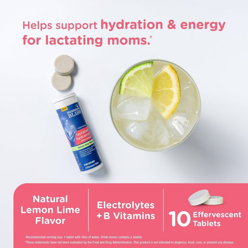 Mommy&#39;s Bliss Lactation Hydration Drink Tablets - Lemon Lime - 10ct, 5 of 11