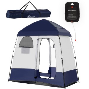 NAYSAYE Pop Up Shower Camping Tent Privacy Shelter with Two Rooms and Carry Bag for Camping Outdoor Use, Blue, 86.5"*49.2"*90.5" - 1 of 4