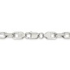 Black Bow Jewelry Men's 7.5mm Sterling Silver D/C Solid Elongated Cable Chain Necklace - 3 of 4