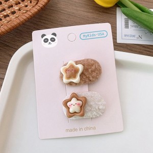 MyKids-USA Cartoon Rabbit, Floral, And Star Hair Clip: Small Fabric And Plush Hair Accessory Set - 1 of 1