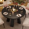 47" Round Dining Table for 4-6, Wood Kitchen Table with Sturdy Base, Farmhouse Circle Dinner Table for Dining Room, Living Room, 4 Strong Legs - 4 of 4