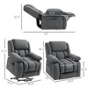 Overstuffed Power Lift Recliner Chair with Vibration Massage and Heat, Side Pockets, Pocket Spring, for Adults - 3 of 4