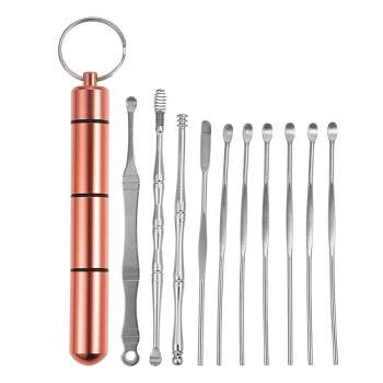 Unique Bargains Earwax Cleaning Tool Kit Portable Stainless Steel Earwax Cleaner Tool Set 10Pcs