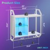 Bestier 25" LED Floating Shelves, Pipe Shelves with Adjustable Glass Shelves, Wine Coffee Bar Rack for Kitchen, Room Decor, White - 4 of 4
