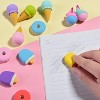 HTUTWOO Food Earsers for Kids, 16 Pcs 3D Cute Mini Ice Cream Donut Take Apart Erasers, Cool Fun Puzzle Desk Pet Erasers for Girls & Back to School - 2 of 4