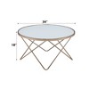 Valora Frosted Glass Top & Champagne Finish Coffee Table - 2 of 4