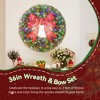 36" Christmas Wreath with 3D Bow and 140 LED Lights, Warm White & Multicolor, 11 Modes - 4 of 4
