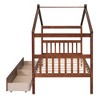 Twin House Bed with 2 Storage Drawers, Kids Twin Bed Frame w/Roof, Tent Bed, Wooden Daybed, Full Montessori Bed for Kids Teens, No Box Spring Needed - 4 of 4