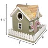 Home Bazaar 6.25" Snug Harbor Cottage Wood Bird House Sage Green - 3 of 4