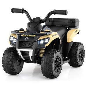 Costway 6V Toddler Ride On Electric Car ATV with Lights & Music & USB Port Storage Box Toy Car Red/Blue/Khaki/Green/Pink - 1 of 4