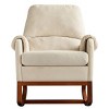 Upholstered Rocking Chair With Padded Seat And Solid Wood Base,Comfortable Linen Rocker Office Rocking Armchair,Living Room Chair-Cuddlewood - 2 of 4