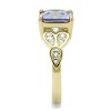 Slickblue Women's Stainless Steel Ring with IP Gold Finish and Light Amethyst CZ Center, Size 5-10 - 4 of 4