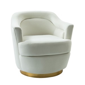 Cornelius Swivel barrel Chair with Metal Base| ART OF LIVING DESIGNS - 1 of 4