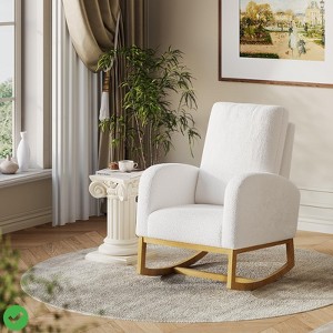 High-Back Rocking Chair Nursing Rocking Chairs with Armrest Modern Rocker Chair - 1 of 4